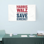 Harris Walz Rette Demokratie Banner (Messeveranstaltung)