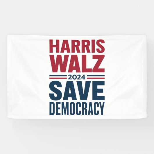 Harris Walz Rette Demokratie Banner (Horizontal)
