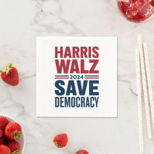 Harris Walz Rettet Demokratie Serviette