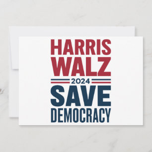 Harris Walz Rettet die Demokratie Einladung
