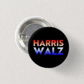 Harris Walz Rot-Blau-Gradiententypografie Button (Vorne & Hinten)