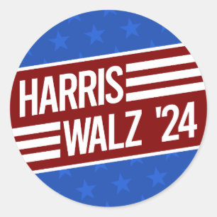 Harris Walz Runder Aufkleber