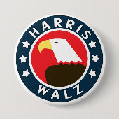 Harris Walz Stylized Eagle President 2024 Button (Vorderseite)