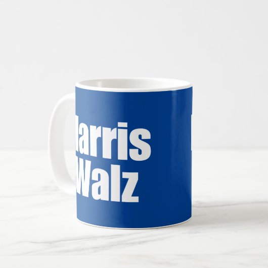 Harris Walz Text Kaffeetasse (Vorderseite Links)