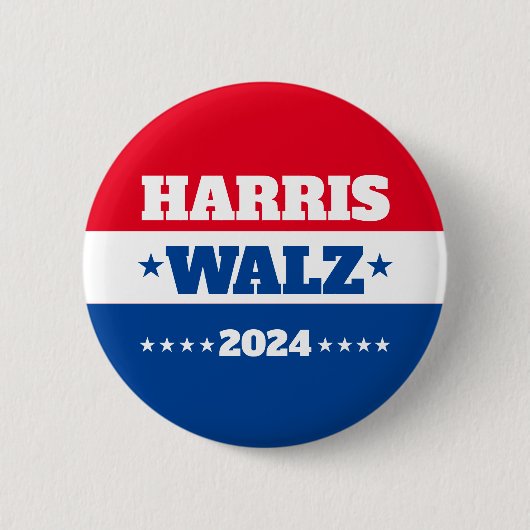 Harris Walz | Tim Walz 2024 Kampagne Blue Red Button (Vorderseite)