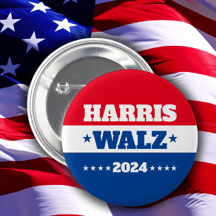 Harris Walz   Tim Walz 2024 Kampagne Blue Red Button