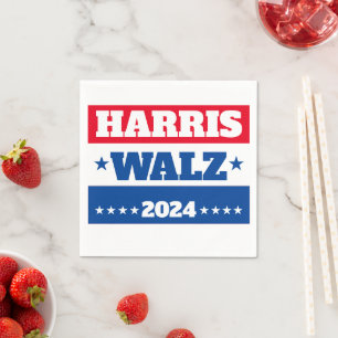 Harris Walz Tim Walz 2024 Kampagne Blue Red Serviette