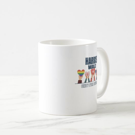 Harris Walz Tim Walz, Präsident Unity Over Divi Kaffeetasse (VorderseiteRechts)