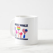 Harris Walz Unity über Division LGBTQ Dark Blue Kaffeetasse (Vorderseite Links)
