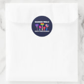 Harris Walz Unity über Division LGBTQ Dark Blue Runder Aufkleber (Tasche)