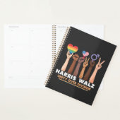 Harris Walz Unity über Division Peace Liebe LGBTQ Planer (Anzeige)
