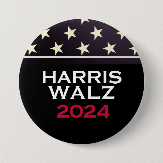 HARRIS WALZ US Flagge 2024 KAMPAGNE Button (Vorderseite)