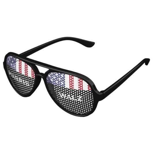 HARRIS WALZ USA Flag Party Aviators Partybrille (Schrägansicht)