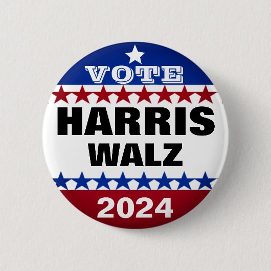 Harris walz Vance 2024 Wahl Button (Vorderseite)