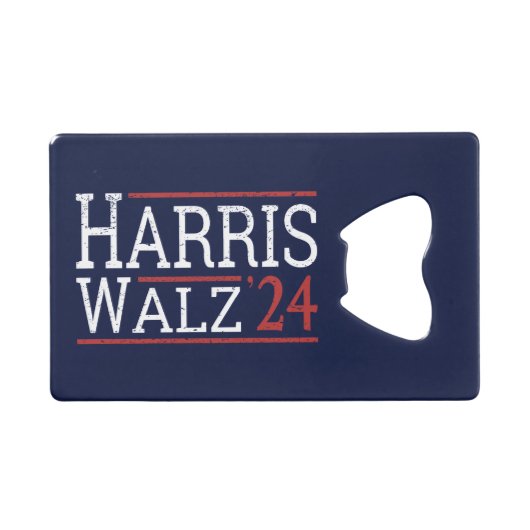 Harris Walz Wahl 2024 I Geldbeutel Flaschenöffner (Vorderseite (Horizontal))