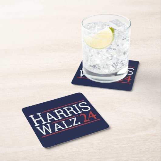Harris Walz Wahl 2024 I Rechteckiger Pappuntersetzer (Vor Ort)