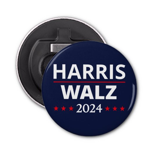 Harris Walz Wahl 2024 III Flaschenöffner (Vorderseite)