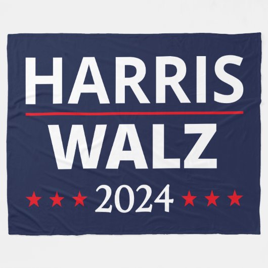Harris Walz Wahl 2024 III Fleecedecke (Vorderseite (Horizontal))
