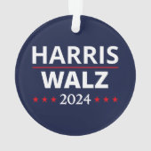 Harris Walz Wahl 2024 III Ornament (Rückseite)