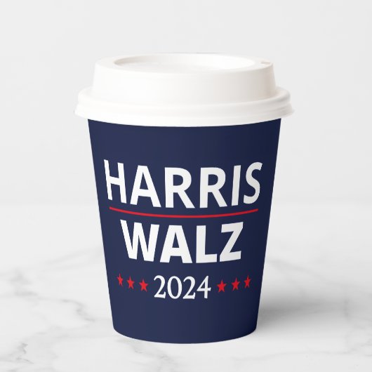 Harris Walz Wahl 2024 III Pappbecher (Vorderseite)