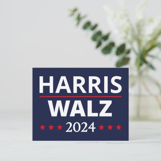 Harris Walz Wahl 2024 III Postkarte (Stehend Vorderseite)