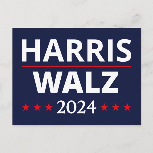 Harris Walz Wahl 2024 III Postkarte (Vorderseite)