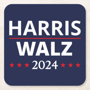 Harris Walz Wahl 2024 III Rechteckiger Pappuntersetzer