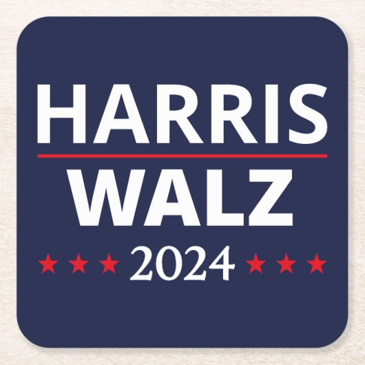 Harris Walz Wahl 2024 III Rechteckiger Pappuntersetzer (Vorderseite)