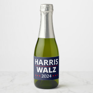 Harris Walz Wahl 2024 III Schaumweinetikett