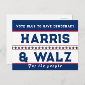 Harris & Walz Wahl 2024 Postkarte (Vorne/Hinten)