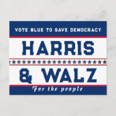 Harris & Walz Wahl 2024 Postkarte (Vorderseite)