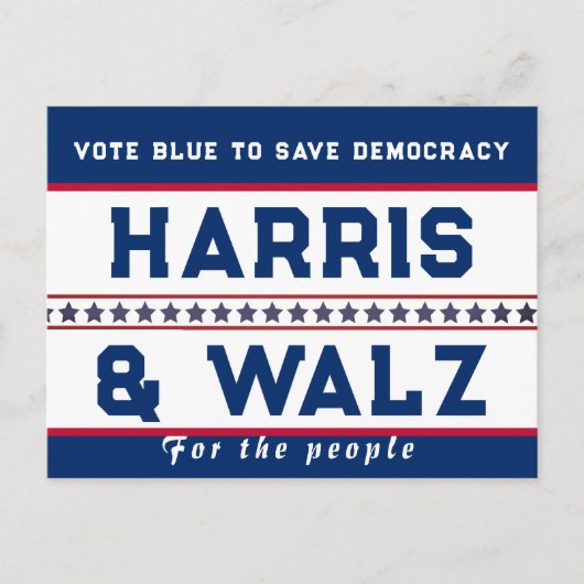 Harris & Walz Wahl 2024 Postkarte (Vorderseite)