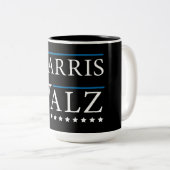 Harris Walz Wahl 2024 Zweifarbige Tasse (VorderseiteRechts)