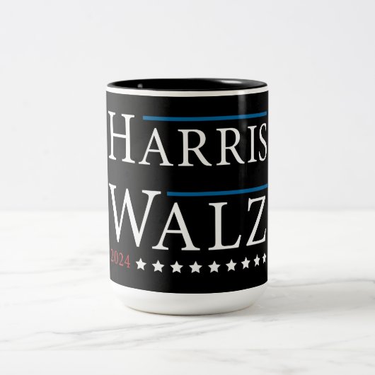 Harris Walz Wahl 2024 Zweifarbige Tasse (Mittel)