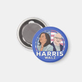 Harris Walz Wahl Magnet (Vorderseite/Rückseite)