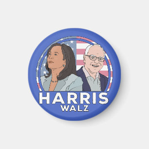 Harris Walz Wahl Magnet