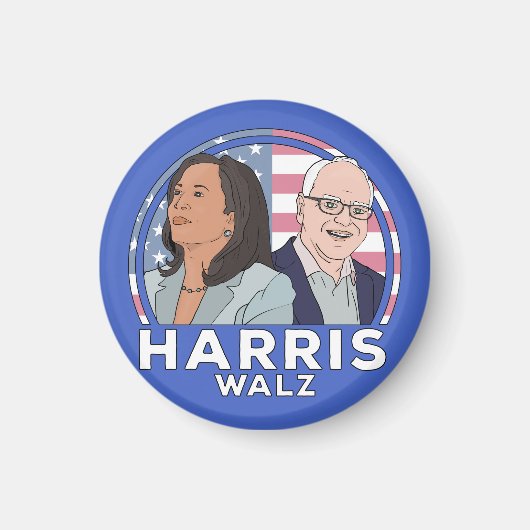 Harris Walz Wahl Magnet (Vorne)