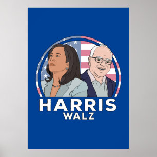Harris Walz Wahl Poster