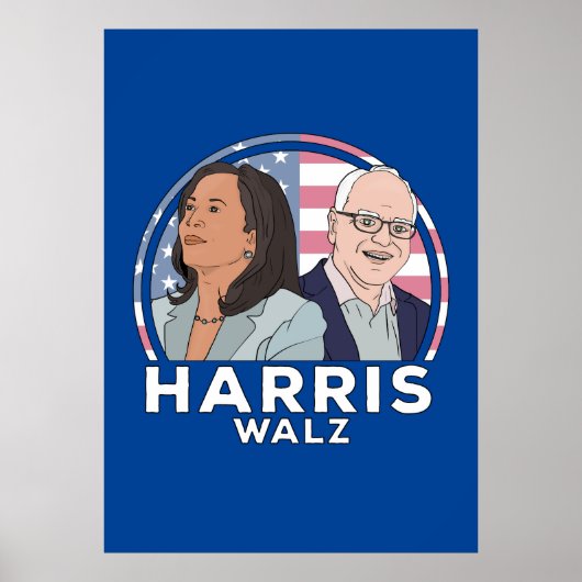 Harris Walz Wahl Poster (Vorne)