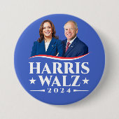 Harris Walz Wahlkampf 2024 Foto Button (Vorderseite)
