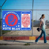 Harris Walz wählt Blue 'Stopp Project 2025'! QR-Co Banner