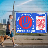Harris Walz wählt Blue 'Stopp Project 2025'! QR-Co Banner