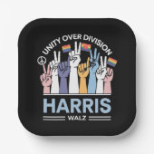 Harris Walz Waltz 2024 Einheitsabteilung Pappteller (Vorderseite)