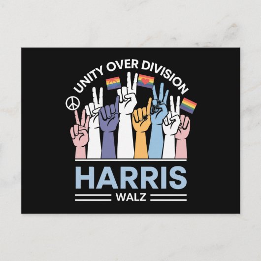 Harris Walz Waltz 2024 Einheitsabteilung Postkarte (Vorderseite)