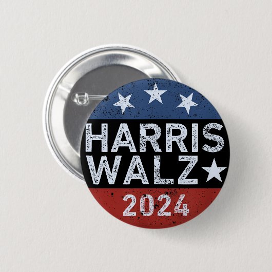 Harris Walz Waltz Button (Vorne & Hinten)
