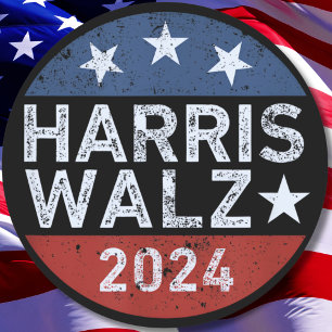 Harris Walz Waltz Runder Aufkleber