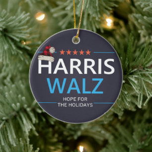 Harris Walz Weihnachts Hoffnung für die Feiertage Keramik Ornament