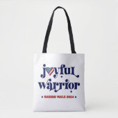Harris Walz White Joyful Warrior USA Flag Herz Tasche (Vorderseite)