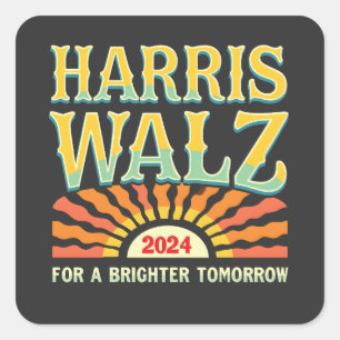 Harris Walzer für eine hellere Zukunft Kamala Harr Quadratischer Aufkleber