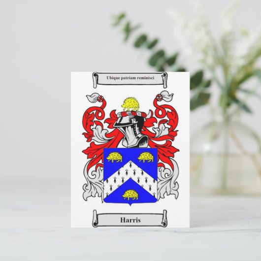 Harris-Wappen Postkarte (Stehend Vorderseite)